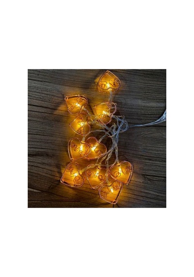 Love Kalpli Rose Gold Led Işık Zinciri Yılbaşı, Doğum Günü Ve Romantik Dekor Aydınlatma - Bgaledlamba0014 Bej