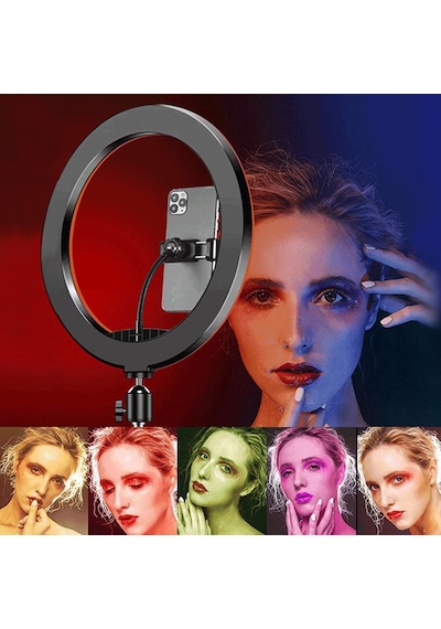 14" Rgb Ring Light Güzellik Salonu Ortam Işığı Yayıncı Işığı Ring Light Sürekli Aydınlatma 2 M Stand Rgb
