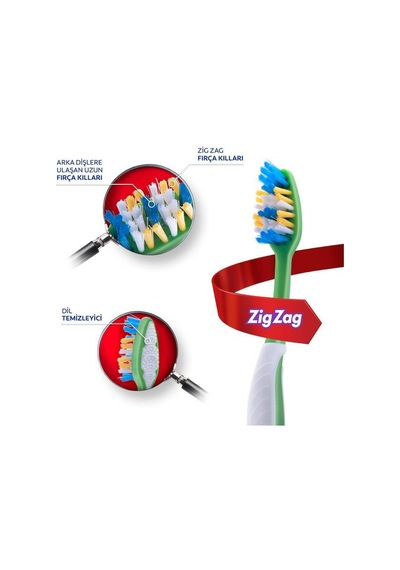 Colgate ZigZag 2+1 Diş Fırçası Medium