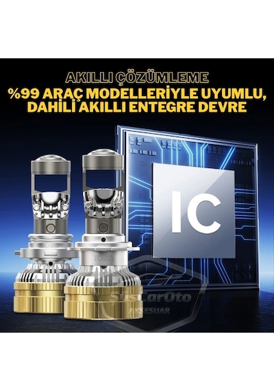 H7 Lazer Mercekli Far Ampulü Ufuk Çizgili Otomobil Araç Motosiklet Uyumlu Profesyonel Mini Projektör Led Beyaz Led Xenon Lamba 8200lm Şimşek Etkili Uzun Kısa 2 Adet 12/36v 55w