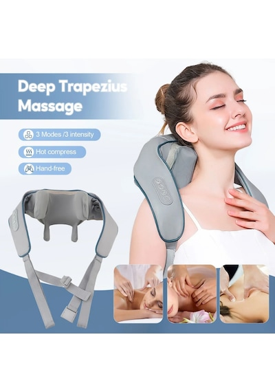 Kablosuz Boyun Ve Omuz Masaj Aleti Şal Tipi Trapez Masaj Cihazı 20w Sessiz Krem