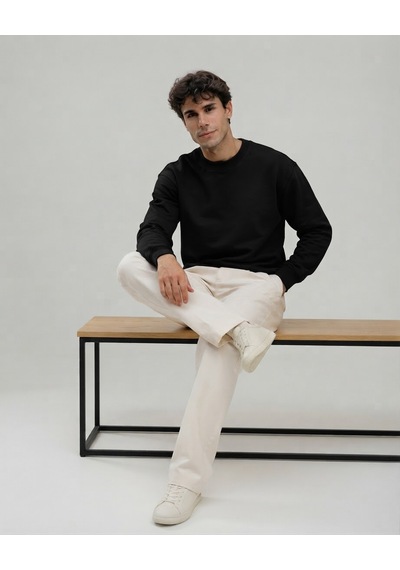Km Collections Erkek Kışlık Sweatshirt 3 İplik Siyah