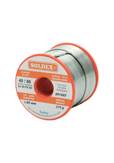 Soldex 1.60mm Sn40 Pb60 Lehim Teli 500gr