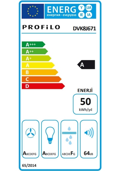 Profilo DVK8J671 Cam Yüzey Duvar Tipi Davlumbaz