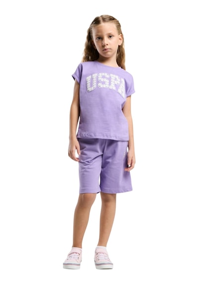 U.S. Polo Assn. Kız Çocuk Bermuda Takım Lila