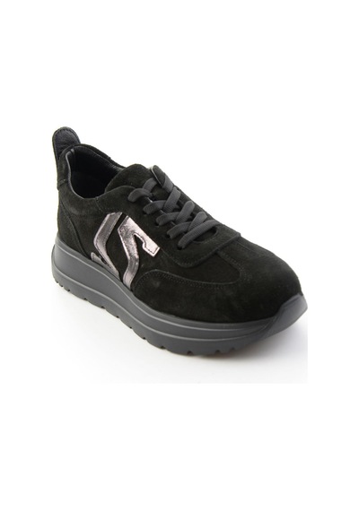 Bambi Siyah Süet Hakiki Deri Kadın Sneaker K01753050902