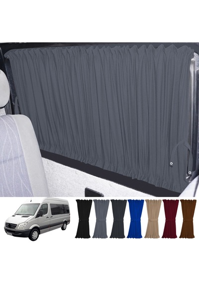 Pandami Mercedes Sprinter W906 Orta 2006-2018 Uyumlu Gri Raylı Oto Perde Takımı