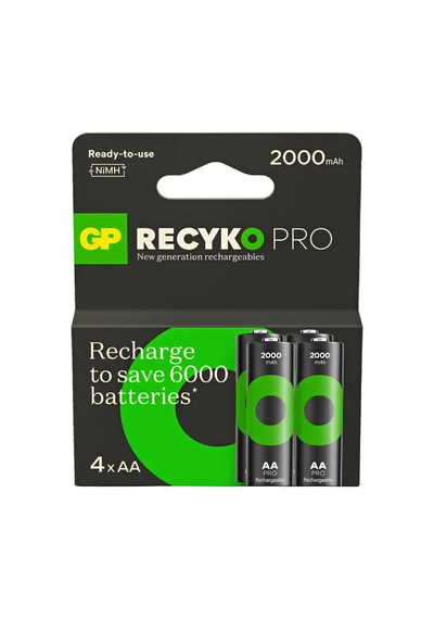 Gp Recyko Pro Serisi 2000 Mah Nimh Aa Kalem Boy 4'lü Şarjlı Pil