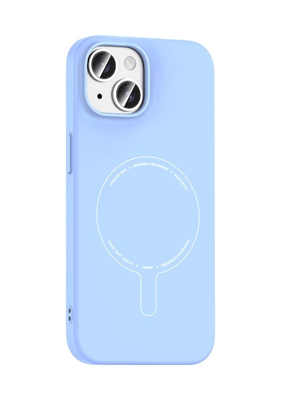 Maks Technology iPhone Uyumlu 15 Kılıf M-safe Şarj Özellikli Kamera Korumalı Mkst Elio Sert Pc Kapak - Açık Mavi