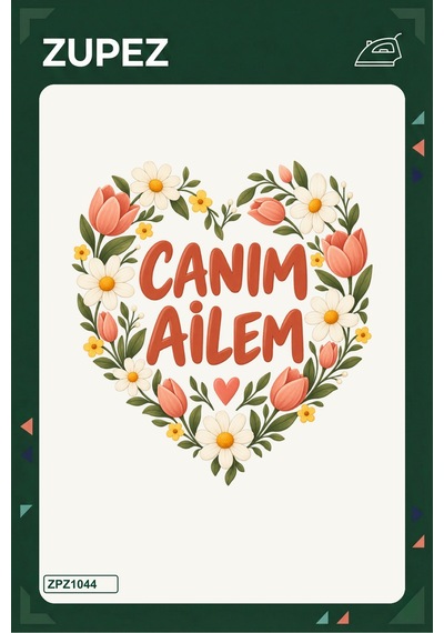 Canım Ailem 19x25 Cm Ütüyle Uygulanan Baskı Zpz1044 - 928157051