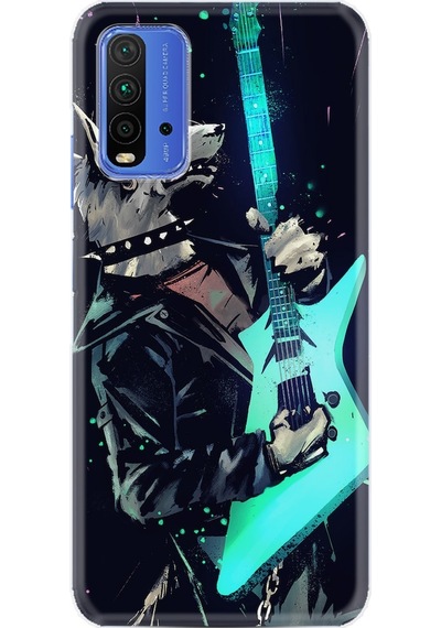 Xiaomi Redmi 9T Kılıf Desenli Dog Guitar 1789