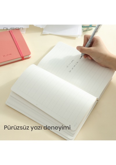 Nusign Deri Kapaklı Defter, Pembe