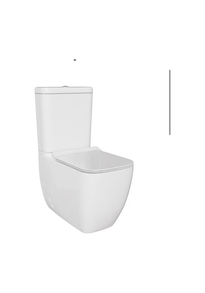 S25 Square Duvara Sıfır Kanalsız Klozet+rezervuar+iç Takım+klozet Kapağı Set Beyaz