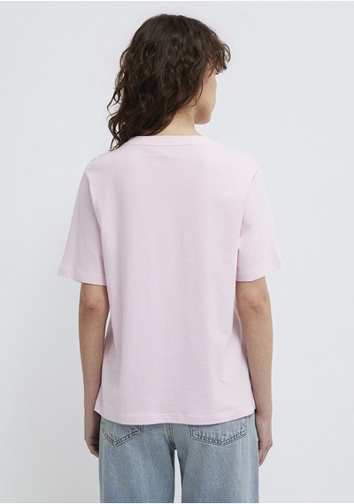 Mavi - Bisiklet Yaka Pembe Basic Tişört 1600955-89200 Pembe
