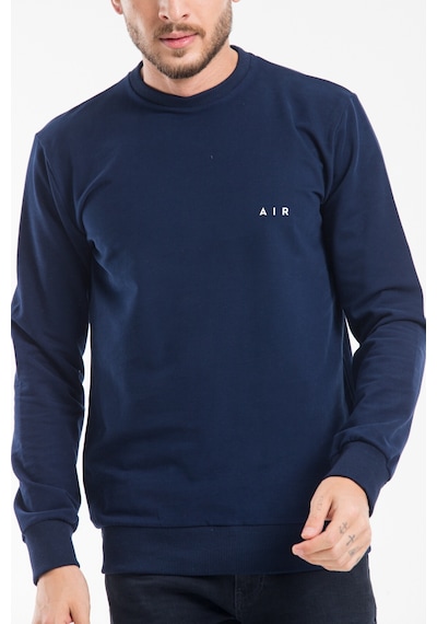 Erkek Bisiklet Yaka Regular Kalıp İnce Air Baskılı Sweatshırt Spr24sw124 NAVY