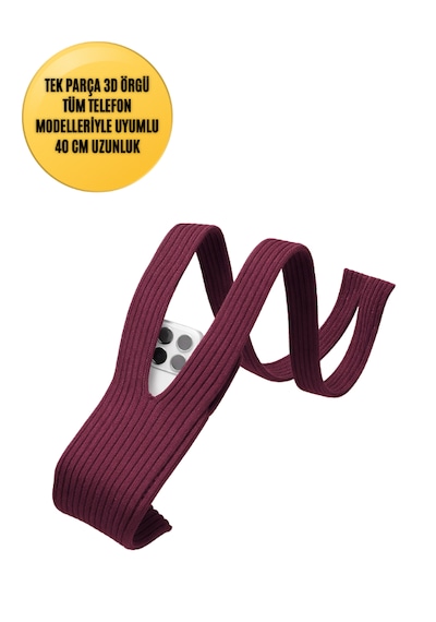 3d Örgü Phone Pocket Tüm Telefonlarla Uyumlu Telefon Askı Kılıfı 40 Cm Kılıf