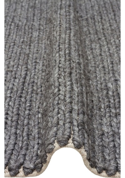 Eko Halı Jade Basketweave Antrasıt Naturel Kazak Örgü Desenli El Dokuma Örgü Halı - 170X240