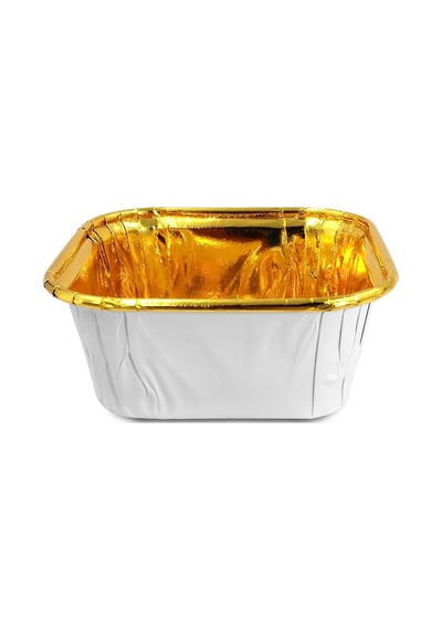 Kafem Muffin Kek Kapsülü Kare Beyaz-altın 25li X 5 Paket - K38 Beyaz