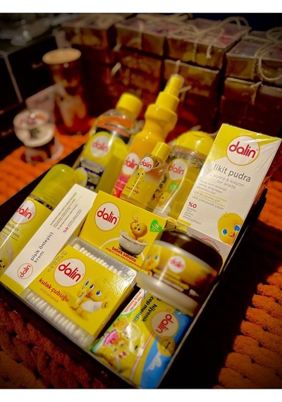 Tr Yeni Doğan Bebek Banyo Bakım Seti 11 Parça Bebek Banyo Sepeti Sarı