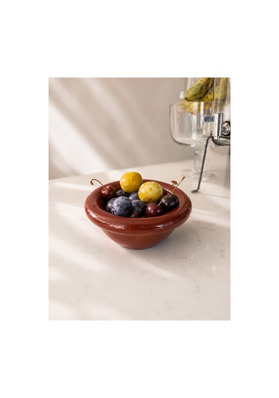 Seramik Donut Bowl Kahvaltılık Tatlı Salata Kase Kahverengi - 828770678 Kahverengi