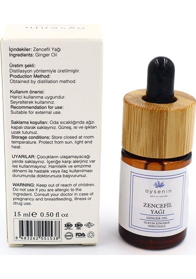 Aysenin Zencefil Yağı / Ginger Oil 15 ML