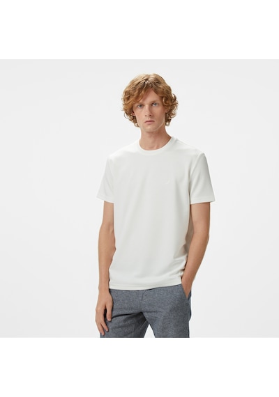 Nautica Erkek Beyaz Classic Fit T-shirt Düz V55270t Beyaz