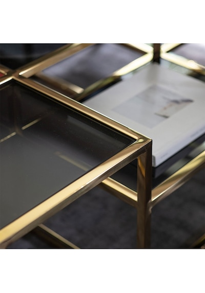 Waleska Gold Metal&cam Orta Sehpa