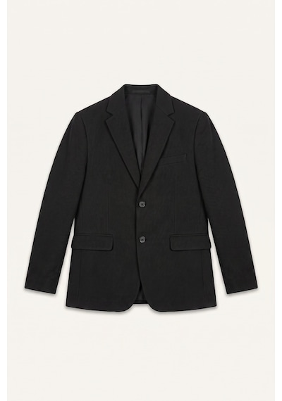 Defacto Slim Fit Çentikli Yaka İki Düğmeli Blazer Ceket F7690ax26aubk27 Siyah-bk27