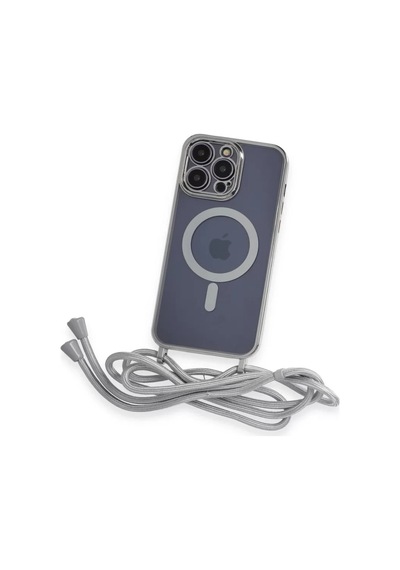 Newface Apple İphone 13 Pro Max Kılıf Divo Lazer Askılı Magsafe Kapak - Gümüş