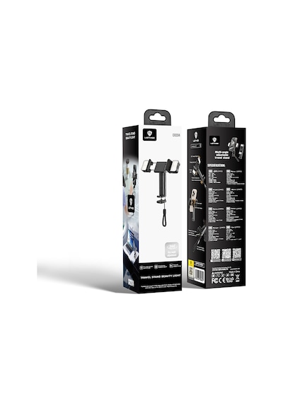 Lenyes Cr204 360 Dönebilen Işıklı Seyahat Telefon Tutucu Ve Standı Siyah