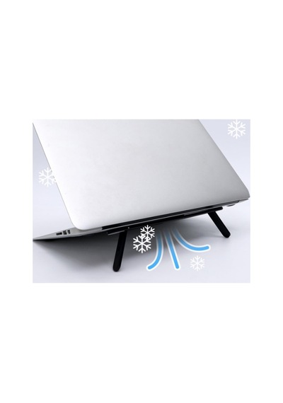 2 Kademeli Katlanabilir Ve Yapışkanlı Laptop Standı Siyah 5671 Çok Renkli Çok Renkli