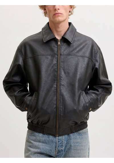Jack & Jones Jjmarlon Pu Jacket Siyah