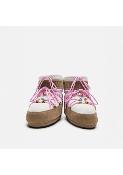 Bl43 Honey/white Sand Bot Kar Kadın 80d1409730 Moon Boot Mb X Gır Icon Low Suede Beads Bl43 Honey/white Sand