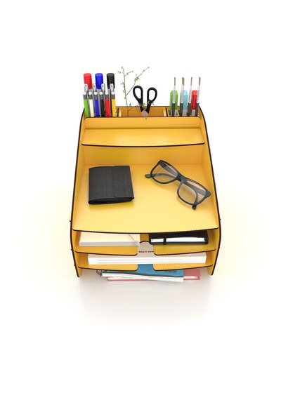 Fxm Modest - 6 Renk - A4 Evrak Rafı Masaüstü Organizer Düzenleyici Sarı - 36161883 Sarı