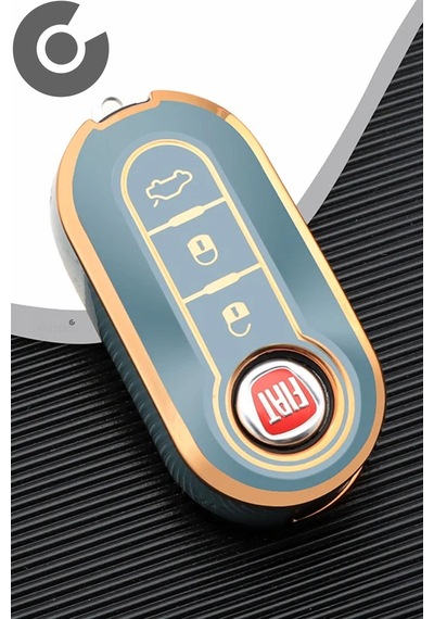Fiat 500 Doblo Fiorino Punto Ducato Bravo Panda Tpu Anahtar Kılıfı Mavi Gold