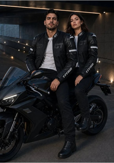 Yyk Forte Gt Titan Hörgüçlü Deri Korumalı Ceket Motosiklet Montu Antrasit - Siyah