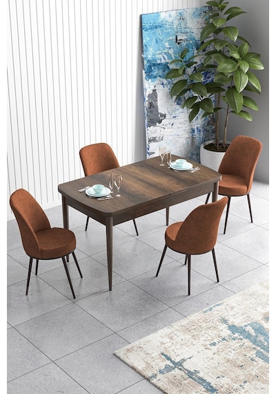 Canisa Han Serisi 70x114 Açılabilir Mdf Mutfak Masası Takımı Barok Desen Masa 4 Kiremit Sandalye Masa Barok Sandalyeler Kiremit Canisa Han Serisi 70x114 Açılabilir Mdf Mutfak Masası Takımı Barok Desen Masa 4 Kiremit Sandalye Masa Barok Sandalyeler Kiremit