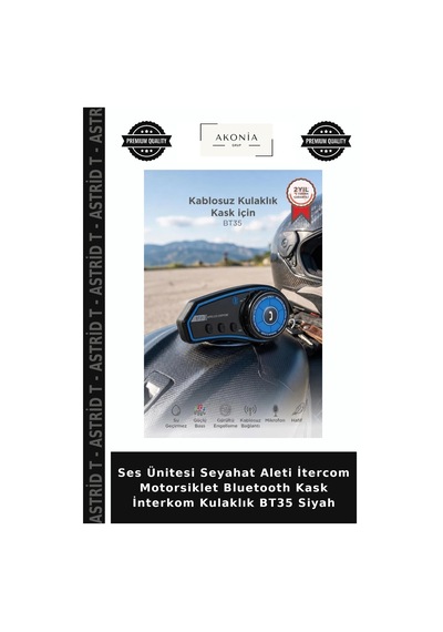 Ses Ünitesi Seyahat Aleti İtercom Motorsiklet Bluetooth Kask İnterkom Kulaklık Bt35 Siyah