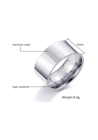 Chavin 10Mm. Geniş Parlak Gri Bayan Erkek Çelik Alyans Yüzük Dt01 Chavin 10Mm. Geniş Parlak Gri Bayan Erkek Çelik Alyans Yüzük Dt01