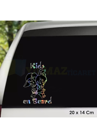 Çocuk Arabada Bebek Var Araba Hologram Cam Oto Sticker Etiket