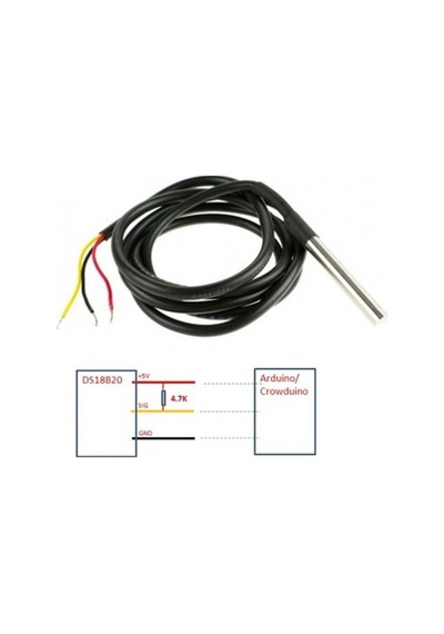 Kablolu Su Geçirmez Ds18b20 Ds1820 Sıcalık Isı Sensörü 1 Metre Arduino Yeni