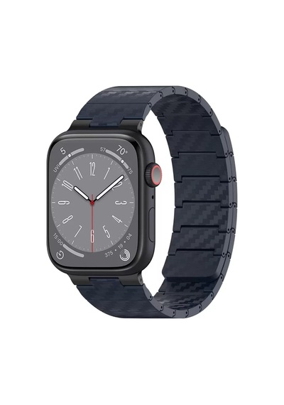 Movenchy Apple Watch 45mm Carbon Steel Kordon - Lacivert