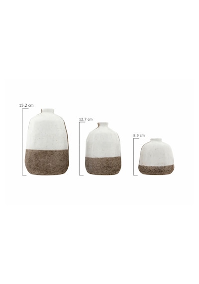 Set Terra Cotta Vazolar Altın - Beyaz