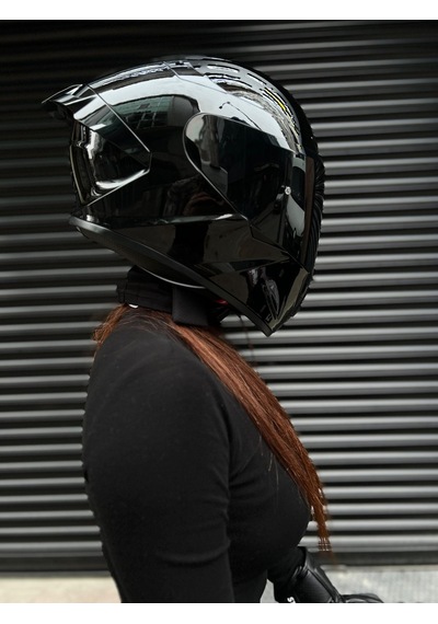 Rivox R2 Gloss Black Motosiklet Kask Siyah