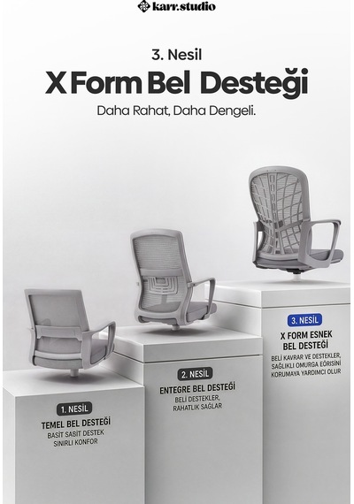 Tiran 3. Nesil Sekreter Koltuğu - Gri Tiran 3. Nesil Sekreter Koltuğu - Gri