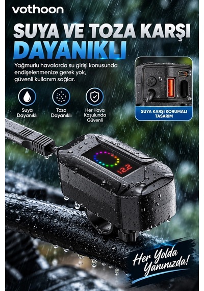 Motosiklet Telefon Tutucu Ayna Ve Gidon Bağlantılı Telefon Şarj Cihazı Geri Sarılabilir Type-c Kablo