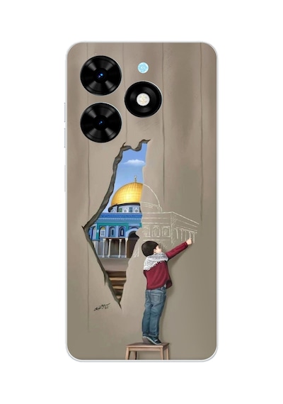 Tecno Spark 20-20c Uyumlu Mescid-i Aksa Duvar Baskılı Silikon Kılıf
