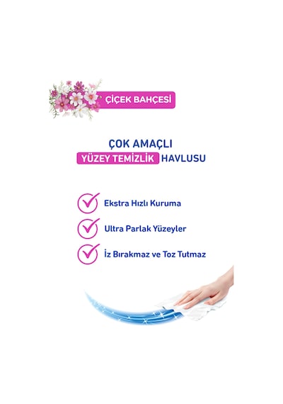 Giggles Xxl İz Bırakmayan Yüzey Temizlik Havlusu - Çiçek Bahçesi 100 Yaprak Beyaz