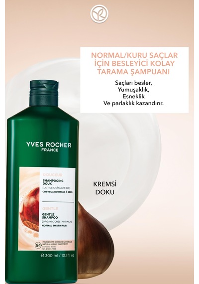 Yves Rocher Besleyici Kolay Tarama Şampuanı - Normal Saçlar / Douceur- Sls&sles İçermez & Tuzsuz & Vegan -300ml