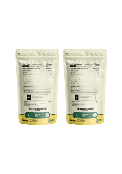 Onlineçiftçi Çiğ Girsun Fındık 1kg + Çiğ Yerli Badem 1kg